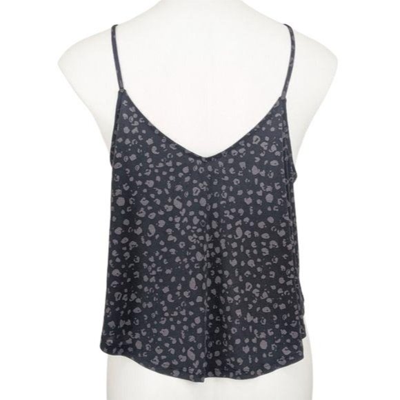 silence and noise black grey cheetah print hi neck tank top extra small MSRP 34 - Picture 7 of 8